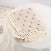 Filtar bomullsmusslin swaddle för född baby tassel tryck filt wrap spädbarn barn barnvagn sovtäcke mjukt säng täckning