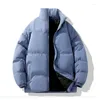 جاكيتات الرجال السترة الشتوية معطف أفخم وأكثر ثخنة من أزياء الشوارع غير الرسمية للرجال يقفون الياقات الخارجية 2024