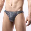 Underpants Men Shiny Sequined Briefs Low Waist Seamless Breathable Underwear Slip Homme Gay Thongs Ropa Interior Hombre Sissy