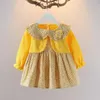 Leuke Mooie Baby Baby Meisjes Jurk Bloemen Beer Lente Herfst 1 2 3 Jaar Oude Kinderen Peuter Kind Kleding Tutu Jurken 240131