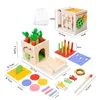 Kids Montessori 8in1 Coin Intelligence Box Stick Insertion Radish Pulling Fishing Color Matching Educational Toys For Children 240118