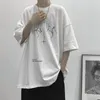 T-shirt da uomo in puro cotone estivo manica corta oversize ampia e traspirante gioventù Harajuku streetwear magliette palestra top vestiti Y2k 240124
