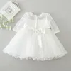 Robe de baptême en dentelle blanche pour bébé fille, vêtements de princesse pour fête d'anniversaire et mariage, 024M, 240131