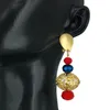Mode grandes boucles d'oreilles longues avec grande boule colorée pour les femmes bijoux de fête surdimensionné FHK15209 240130