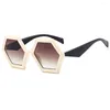 Sunglasses Retro Women's Polygon European And American Personality Diamond -cut Hexagonal Frame Fashion Ins