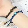 Charme pulseiras artesanal trançado fio frisado para mulheres homens corda pulseiras pedra natural moda budista jóias ajustável atacado