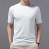 Men's T Shirts Round-Neck Pullover Short-Sleeved Wool Sweater 2024 Spring Summer Knitwear Solid Color Trend Tops