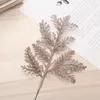 크리스마스 장식 반짝이는 잎 10pcs/set 가짜 식물이 나가는 줄기 나무 장식 테이블 중심 장식