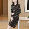 Women Clothing Wool Knee Length Dresses Autumn Winter Elegant Casual Fashion Simple Knitted Loose Dresses Female Vestidos 240124