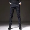 Winter Fleece Warm Men's Brushed Fabric Casual Pants Business Fashion Slim Fit Stretch Thick Velvet Cotton Trousers Male 2838 240129