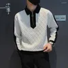 Polo da uomo T Polo da uomo Top impiombato Felpe Pullover Abiti maschili Plaid Rombo Verde Designer casual di alta qualità Tee F