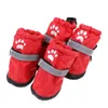 Vestuário para cães 4 Pcs Botas Pet Chuva Antiderrapante Sapatos de Cachorro Rainshoes Protetor Calçado Pés