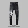 AMR Designer Slim Fit USA Ripped Hiphop Motorcycle Spods Mens Y2K chude dżinsy ukres kroplówki pantelones