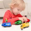 Holzschienen-Zubehör, elektrischer Zug, Spielzeug-Set, Zug-Druckguss-Spielzeug, passend für Buchenholz-Eisenbahn-Gleiswagen 240131