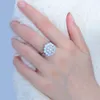 CiNily Luxe Witte Ronde Vuur Opaal Ringen 925 Sterling Zilveren Bloem Bloom Plant Grote Ring Bruiloft Mode-sieraden voor Vrouwen 240125