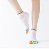 Chaussettes de gymnastique respirantes pour femmes, en coton, antidérapantes, coréennes, Yoga, cinq doigts, bonneterie à pois, sol en Silicone