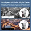 WiFi Outdoor Camera PZT 8MP 4K 10X Zoom IP Security Color Night Vision Bidirectional Call Mobile Tracking