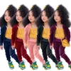 Arrivals Spring Little Girls Golden Velvet Tracksuit 2 Pcs Set Boys Clothes Zipper CoatPants Hoodies Outfits Suit 9M-13Y 240122