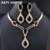 Jiayijiduo American Fashion Wedding Jewelry Set GoldColor Charm Women Summer Clothing Accessories Days Blue Crystal Partiage 240125