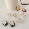 Boucles d'oreilles pendantes pour femmes, Design créatif Simple, serrure géométrique carrée en métal acrylique, bijoux exquis pour femmes