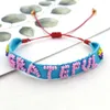 Link Bracelets Go2boho Cloth Bracelet Summer Women 2024 Braided Miyuki Beads Fabric Pulseras Handmade Letter Armband For Woven