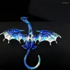 Brouches 1819 اللون الأنيق الرائع Dragon Dragon Brooch خمر الرجال القوى على خط العنق الراقي.