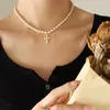 Pendentif Colliers Collier de charme pour femme Imitation Perle Croix Mode Haute Bijoux