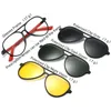 Luchtvaart Gepolariseerde Magnetische Clip op Brilmontuur Mannen Bijziendheid Brillen Optische Nachtzicht Zonnebril 240131