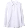Женская одежда Блузки Рубашки больших размеров Весенняя мода Повседневная жаккардовая хлопковая рубашка с длинными рукавами OL Белые топы Сорочка Femme 240202