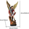 Statue Sculpture St Michel Archange Tuant Démon Figurine Résine Ornement Maison Bureau Chambre Décoration Cadeau 240124