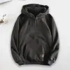 Men Winter Hoodie Men Top Thickened Hooded Men's Winter Hoodie with Zipper Decor Elastic Cuff Big Pocket Warm Stylish Streetwear 240119