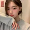 Stud Küpe Titanyum Çelik Büyük Kulak Yüzüğü Kadınlar Koreli tarzı kişiselleştirilmiş ve mizaç kulaklıkları yuvarlak saplamalar daire moda