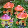 Décorations de jardin Mini salle de champignons petit ornement mousse micro paysage bonsaï sculpture artisanat en résine