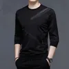 Streetwear Fashion Men Long Sleeve Tshirt Spring Autumn Basic Business Man Clothes Jersey Korean Bottom Loose Casual Tops 240130