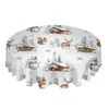 Nappe de table de Noël, ferme, écureuil, bonhomme de neige, élan, imperméable, décoration de mariage, maison, cuisine, salle à manger, ronde