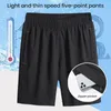 Shorts pour hommes Summer Ice Soie Hommes Taille élastique Séchage rapide Sports Fitness Jogging Plage Bande réfléchissante Poche à glissière Pantalon ample