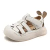 Bebê meninas meninos sandálias verão infantil da criança sapatos de couro genuíno macio-sola escola crianças sapatos sandálias de praia 240131