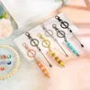 Keychains 18Pcs Beadable Keychain Bar Bulk Colorful Plating Alloy Beaded Blank Making Supplies (6 Colors)