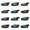 Belts Beaded PU Leather Belt Blue Stone Ethnic Style Korean Waistband Simple Metal Buckle Wide Side Waist All-match