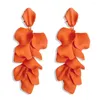 Boucles d'oreilles pendantes en acrylique, longues pétales de Rose, fleur exagérée, pompon Floral pour femmes et filles, 2024