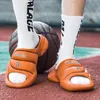 Pantoufles de basket-ball originales hommes diapositives marque été mâle pantoufle antidérapant EVA chaussures de plage doux semelle épaisse Slidee grande taille 47 240126