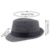 Bérets hommes hiver épais chaud feutre Fedora chapeaux automne classique papa Jazz Style britannique Gentleman casquette plat haut Panama chapeau