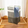 75l grande capacidade dobrável sacos de lavanderia à prova dwaterproof água engrossar algodão linho roupas sujas cesta listrado armazenamento 240201