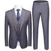 Costumes pour hommes Hommes Mariage 2 pièces Costume 3 Set Blazers Full Luxury Manteau Pantalon Design Dernier Gilet Business 2024 Slim Fit Veste Pantalon