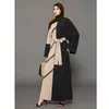 Vêtements ethniques Femmes musulmanes Abaya Robe longue à manches longues Patchwork Dentelle Turquie Kaftan Dubaï Eid Party Robe arabe Islamique Jalabiya Femme