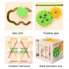 Barn Montessori 8in1 myntinformation Box Stick Insertion Radish Pulling Fishing Color Matching Education Toys for Children 240118