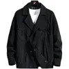 Marque vêtements de haute qualité pour hommes velours côtelé décontracté/mâle coupe ajustée mode coupe ajustée manteau grande taille S-4XL240127