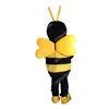 Costumes de mascotte d'abeilles de haute qualité, tenue de personnage de dessin animé d'Halloween, tenue de fête de noël en plein air, vêtements publicitaires promotionnels unisexes