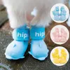 Hundkläder Dolphin Shape Suit Rain/Snow Day For Small Size Pet Candy Colors levererar skor Kattskor Valpstövlar Regn Rain