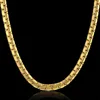 Drop Hip Hop Chain 6mm Gold Color Stainless Steel Necklace Male Wholesale Flat Box Link Womens Mens Chain 20 23 26 240127